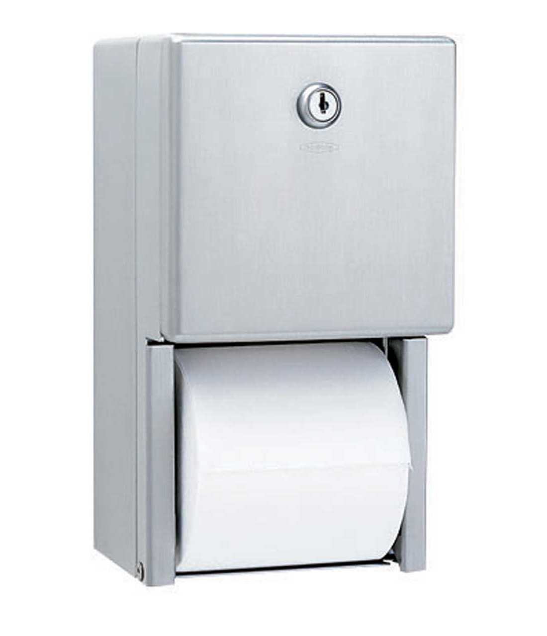 Surface-Mounted Vandal-Resistant Toilet Tissue Dispenser for Two